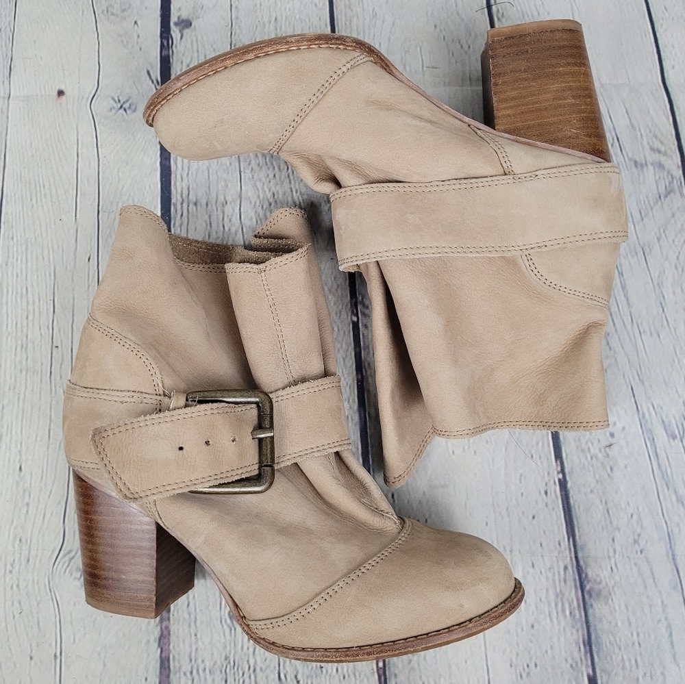 SPLENDID | Long Beach leather stacked heel ankle boots